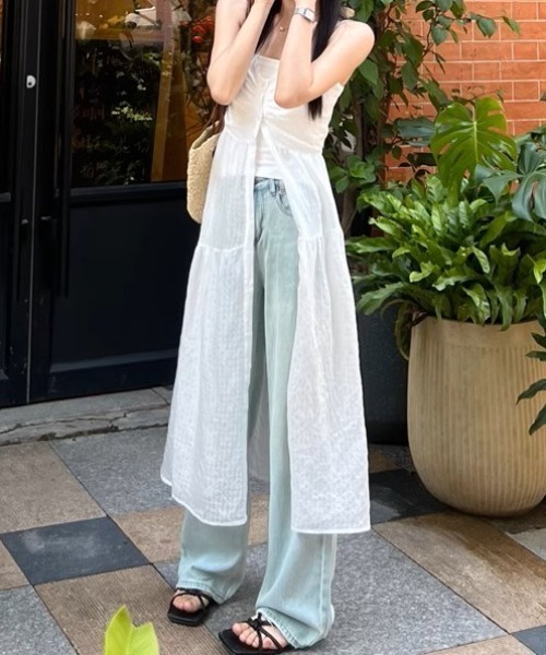 .KOM（ドットコム）の「A'GEM/9 × .kom 『.KOM/ドットケーオーエム』 レイヤードロングトップス（その他トップス・レディース・ホワイト・S）」の8枚目の写真