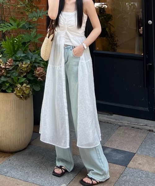 .KOM（ドットコム）の「A'GEM/9 × .kom 『.KOM/ドットケーオーエム』 レイヤードロングトップス（その他トップス・レディース・ホワイト・S）」の9枚目の写真