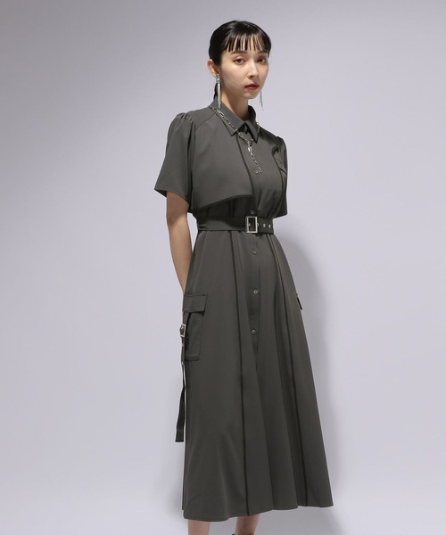 HARE（ハレ）の「パイピングカーゴワンピース(HARE)（ワンピース・レディース・グレー/ブラック・FREE）」の18枚目の写真