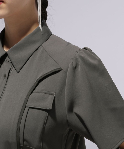 【美品】HARE パイピングカーゴワンピース 定価16,500円 HARE(ハレ)の「パイピングカーゴワンピース(HARE)(ワンピース