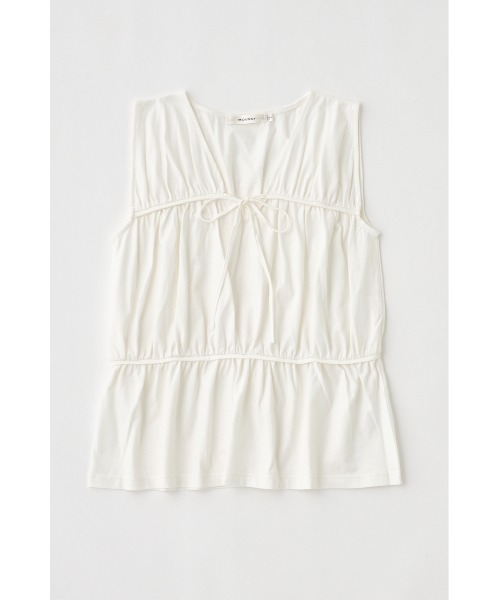 MOUSSY（マウジー）の「STRINGS GATHERED トップス（タンクトップ・レディース・ダークグリーン/オフホワイト/ブラック・FREE）」の7枚目の写真