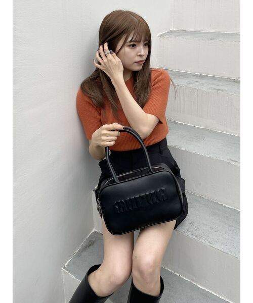 MURUA（ムルーア）の「フェイクレザーボストンバッグ（ボストンバッグ・レディース・キャメル/ブラック・FREE）」の18枚目の写真