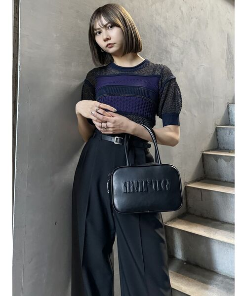 MURUA（ムルーア）の「フェイクレザーボストンバッグ（ボストンバッグ・レディース・キャメル/ブラック・FREE）」の20枚目の写真