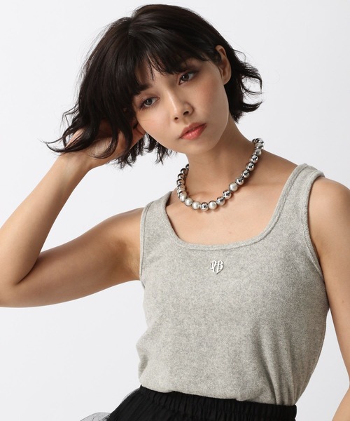 PAGEBOY(ページボーイ)の「パイルプレートタンク(タンクトップ・レディース・ブラック/ライトブルー/グレー・FREE)」の6枚目の写真