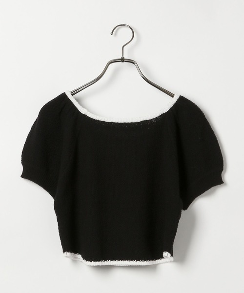 Heather(ヘザー)の「配色リボンニット(半袖) 134980(ニット/セーター・レディース・ライトブルー/ブラック/オフホワイト・FREE)」の9枚目の写真