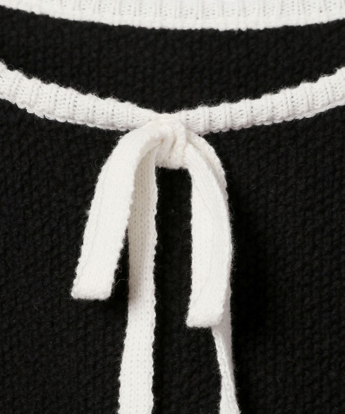 Heather(ヘザー)の「配色リボンニット(半袖) 134980(ニット/セーター・レディース・ライトブルー/ブラック/オフホワイト・FREE)」の11枚目の写真