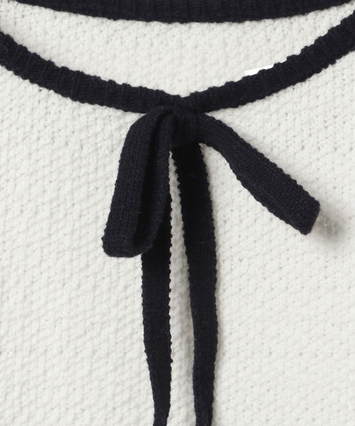 Heather(ヘザー)の「配色リボンニット(半袖) 134980(ニット/セーター・レディース・ライトブルー/ブラック/オフホワイト・FREE)」の12枚目の写真