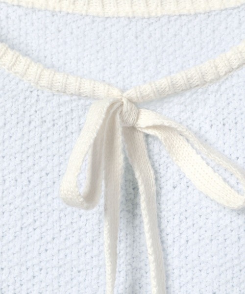 Heather(ヘザー)の「配色リボンニット(半袖) 134980(ニット/セーター・レディース・ライトブルー/ブラック/オフホワイト・FREE)」の13枚目の写真