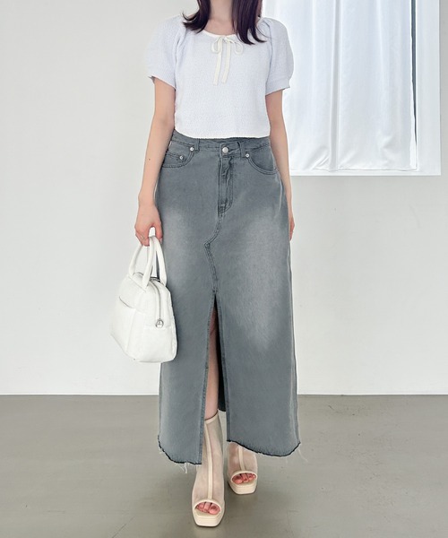 Heather(ヘザー)の「配色リボンニット(半袖) 134980(ニット/セーター・レディース・ライトブルー/ブラック/オフホワイト・FREE)」の18枚目の写真