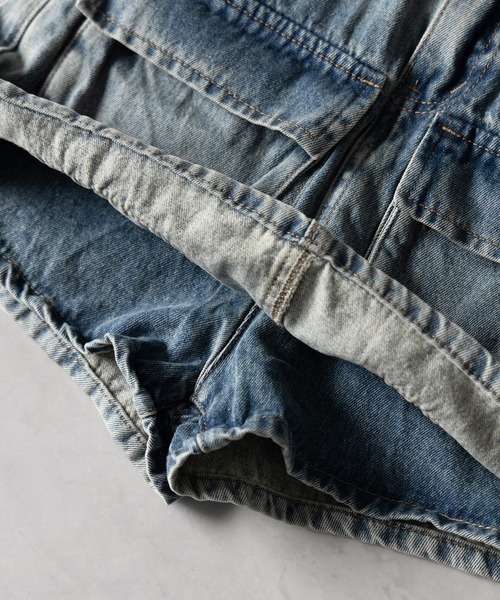 me+em select（ミームセレクト）の「※※【 ３size 】 ３ポケットカーゴデニムミニスカートパンツ ／ 3-pocket cargo denim mini skirt pants（デニムスカート・レディース・ブルー・SMALL/MEDIUM/LARGE）」の14枚目の写真