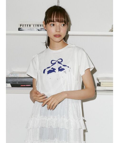 merry jenny（メリージェニー）の「rabbit ribbon tee（Tシャツ/カットソー・レディース・ピンク/オフホワイト・FREE）」の20枚目の写真
