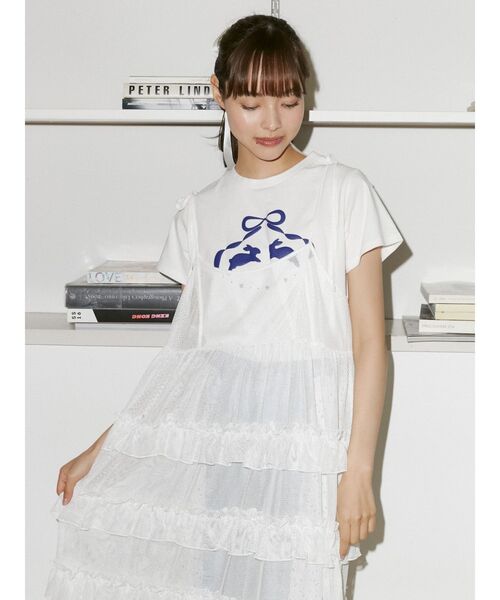 merry jenny（メリージェニー）の「rabbit ribbon tee（Tシャツ/カットソー・レディース・ピンク/オフホワイト・FREE）」の19枚目の写真