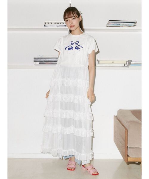 merry jenny（メリージェニー）の「rabbit ribbon tee（Tシャツ/カットソー・レディース・ピンク/オフホワイト・FREE）」の18枚目の写真