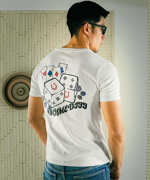 SOMEDIFF(サムディフ)の「半袖ギャンブラーTシャツ メンズ(Tシャツ/カットソー・メンズ・ホワイト/ブラック・M/L/XL)」の5枚目の写真