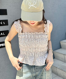 mline | [mline]花柄シャーリングキャミソール(シャツ/ブラウス)