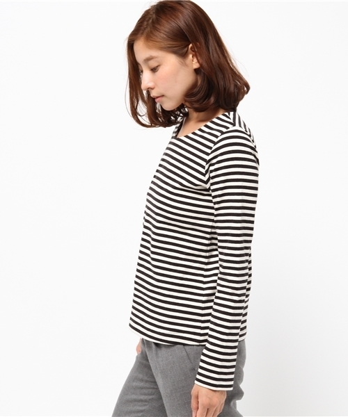 SIMONE LIST（シモーヌリスト）の「フレンチテリー天竺ボーダー（Tシャツ/カットソー・レディース・グレー/ブラック・38）」の4枚目の写真