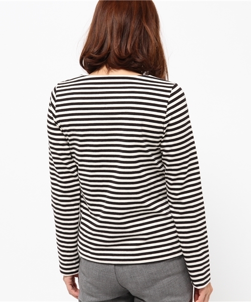 SIMONE LIST（シモーヌリスト）の「フレンチテリー天竺ボーダー（Tシャツ/カットソー・レディース・グレー/ブラック・38）」の5枚目の写真