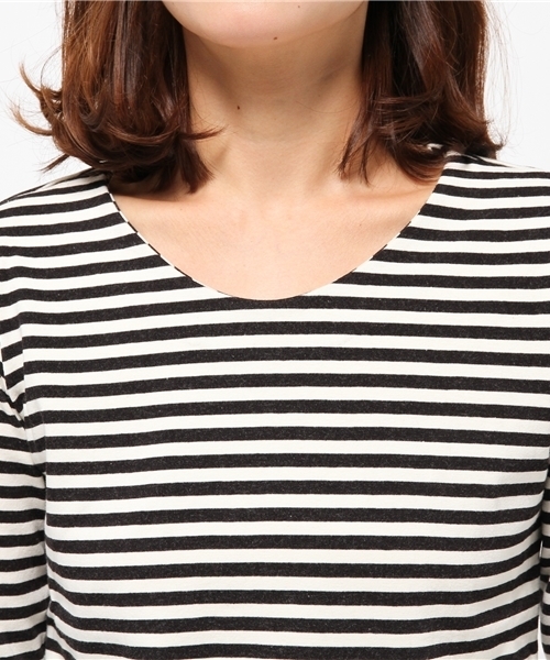 SIMONE LIST（シモーヌリスト）の「フレンチテリー天竺ボーダー（Tシャツ/カットソー・レディース・グレー/ブラック・38）」の6枚目の写真