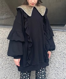 Candy Stripper | LEOPARD COLLAR FRILL スウェット(スウェット)