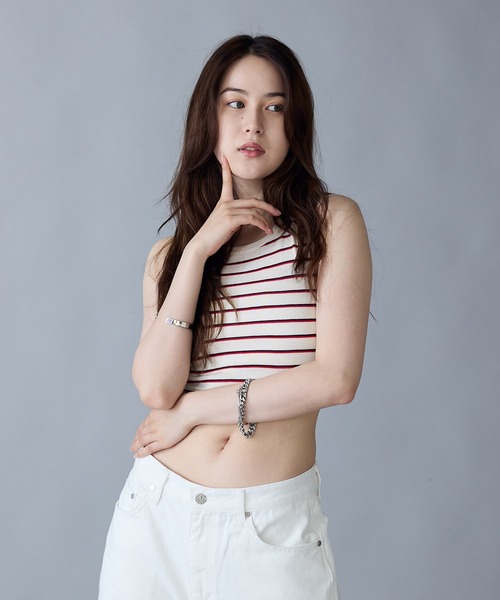 MILLER(ミラー)の「R.P.miller/ミラー パネルリブ クロップドタンク 2026新作 再入荷 秋服 2026年秋冬(タンクトップ・レディース・ホワイト系1/ホワイト系2/ネイビー・FREE)」の18枚目の写真