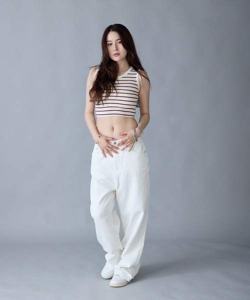 MILLER(ミラー)の「R.P.miller/ミラー パネルリブ クロップドタンク 2026新作 再入荷 秋服 2026年秋冬(タンクトップ・レディース・ホワイト系1/ホワイト系2/ネイビー・FREE)」の22枚目の写真