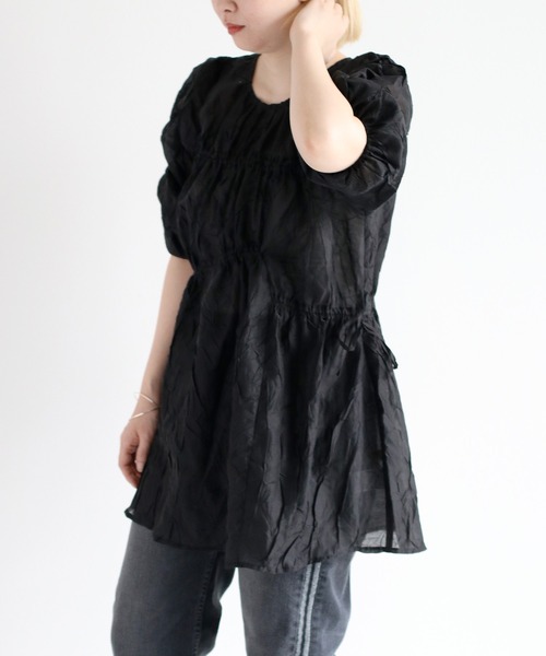 cepo（セポ）の「シャーリングワッシャーチュニック（チュニック・レディース・ブラック/ベージュ/カーキ・M）」の14枚目の写真