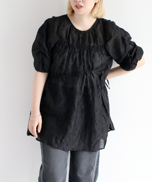 cepo（セポ）の「シャーリングワッシャーチュニック（チュニック・レディース・ブラック/ベージュ/カーキ・M）」の16枚目の写真