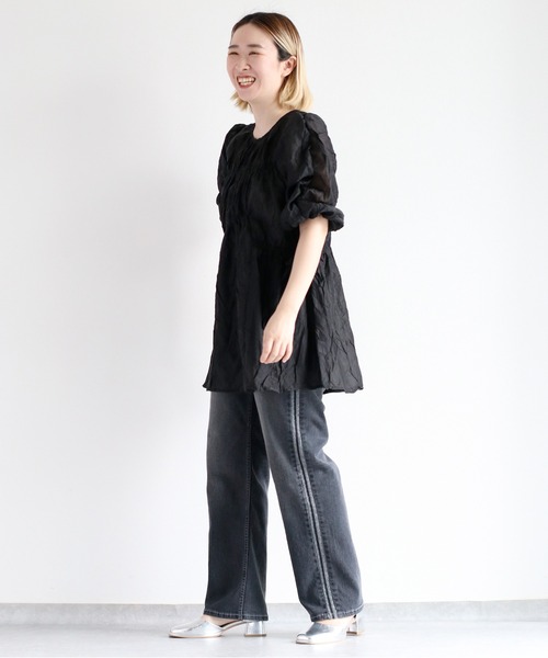 cepo（セポ）の「シャーリングワッシャーチュニック（チュニック・レディース・ブラック/ベージュ/カーキ・M）」の19枚目の写真