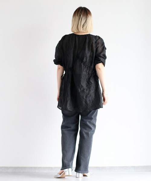 cepo（セポ）の「シャーリングワッシャーチュニック（チュニック・レディース・ブラック/ベージュ/カーキ・M）」の20枚目の写真