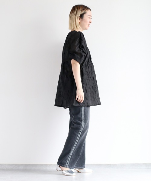cepo（セポ）の「シャーリングワッシャーチュニック（チュニック・レディース・ブラック/ベージュ/カーキ・M）」の21枚目の写真