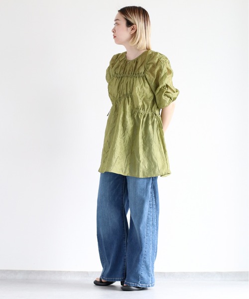 cepo（セポ）の「シャーリングワッシャーチュニック（チュニック・レディース・ブラック/ベージュ/カーキ・M）」の10枚目の写真