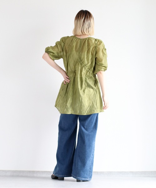 cepo（セポ）の「シャーリングワッシャーチュニック（チュニック・レディース・ブラック/ベージュ/カーキ・M）」の11枚目の写真