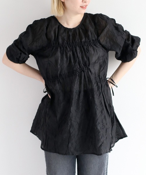 cepo（セポ）の「シャーリングワッシャーチュニック（チュニック・レディース・ブラック/ベージュ/カーキ・M）」の13枚目の写真