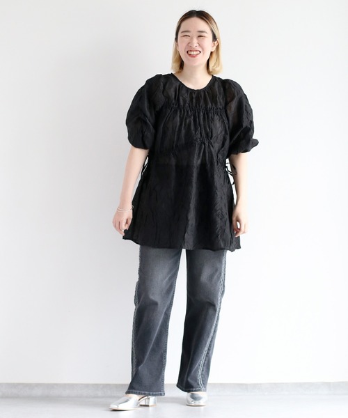 cepo（セポ）の「シャーリングワッシャーチュニック（チュニック・レディース・ブラック/ベージュ/カーキ・M）」の22枚目の写真