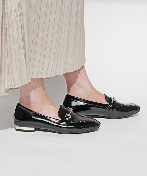 アメリヴィンテージ スタッズ ローファー S ブラック　美品 CUTTING ファッション アメリヴィンテージ スタッズ ローファー ①