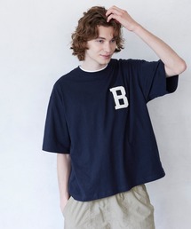 メンズ サガラ刺繍ワッペンTシャツ