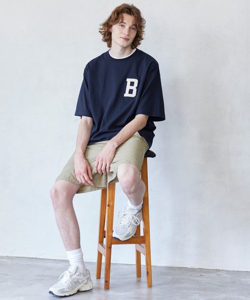 coca(coca)(コカ)の「メンズ サガラ刺繍ワッペンTシャツ(Tシャツ/カットソー・メンズ・ネイビー/ブラック/ホワイト/ライトグレー・M/L/XL)」の5枚目の写真