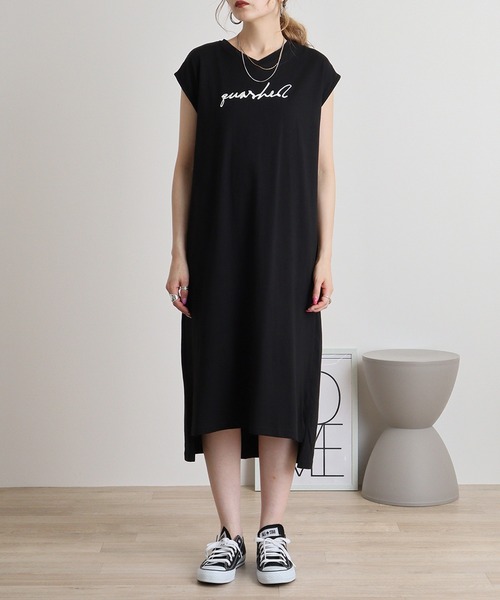 atONE（アットワン）の「フロント刺繍Vネックカットワンピース（ワンピース・レディース・ブラック/カーキ/モカ・M）」の19枚目の写真