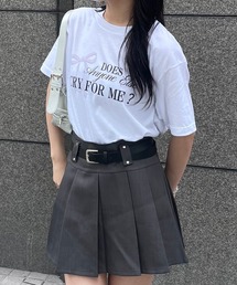 ガーリーリボンプリント半袖Tシャツ