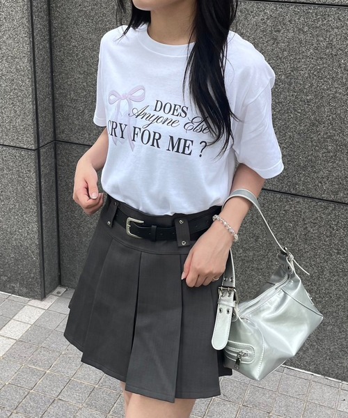 セール】ガーリーリボンプリント半袖Tシャツ（Tシャツ