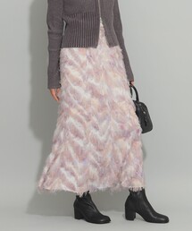 Ray BEAMS / プリント フリンジ マーメイド スカート