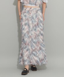 Ray BEAMS | Ray BEAMS / プリント フリンジ マーメイド スカート(スカート)