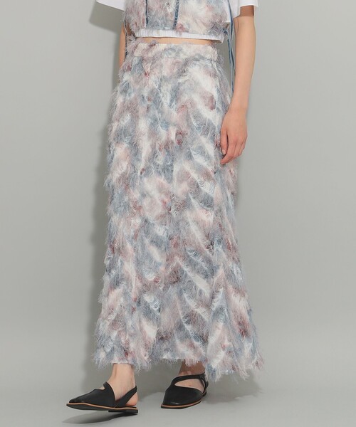 Ray BEAMS（レイビームス）の「Ray BEAMS / プリント フリンジ マーメイド スカート（スカート・レディース・グレー/ベージュ・1/0）」の18枚目の写真