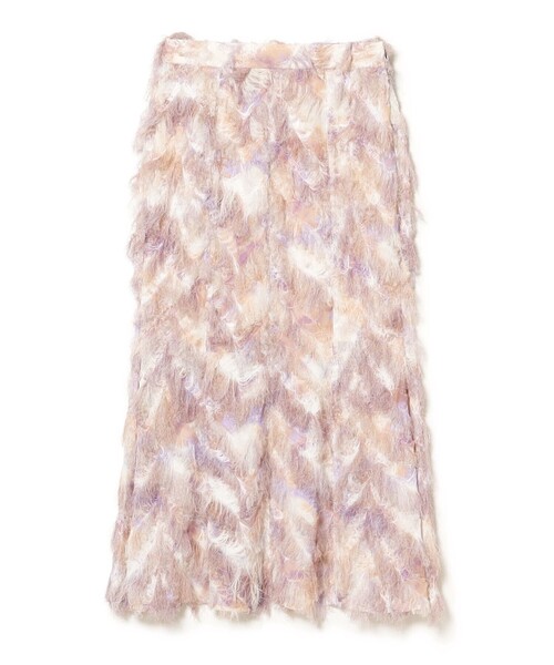 Ray BEAMS（レイビームス）の「Ray BEAMS / プリント フリンジ マーメイド スカート（スカート・レディース・グレー/ベージュ・1/0）」の3枚目の写真