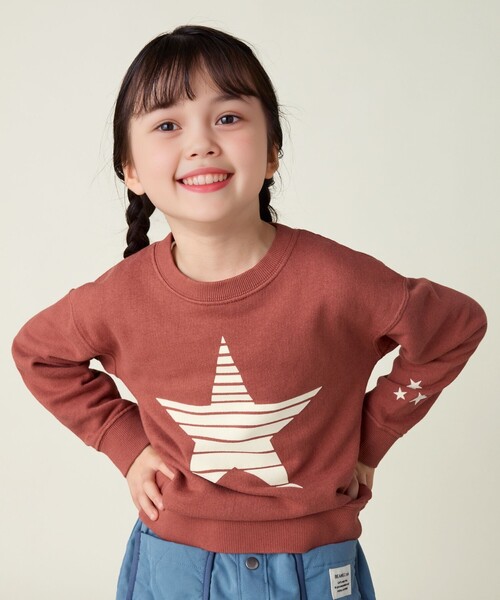 BEAMS mini（ビームスミニ）の「星フロッキー スウェット 2024FW（90～150cm）（スウェット・キッズ・レッド系その他7/ネイビー/ライトグレー・90/100/120/130/140/150/110）」の4枚目の写真