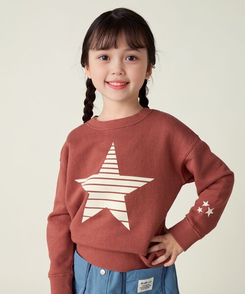 BEAMS mini（ビームスミニ）の「星フロッキー スウェット 2024FW（90～150cm）（スウェット・キッズ・レッド系その他7/ネイビー/ライトグレー・90/100/120/130/140/150/110）」の5枚目の写真