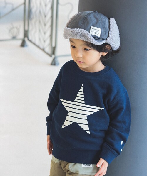 BEAMS mini（ビームスミニ）の「星フロッキー スウェット 2024FW（90～150cm）（スウェット・キッズ・レッド系その他7/ネイビー/ライトグレー・90/100/120/130/140/150/110）」の8枚目の写真