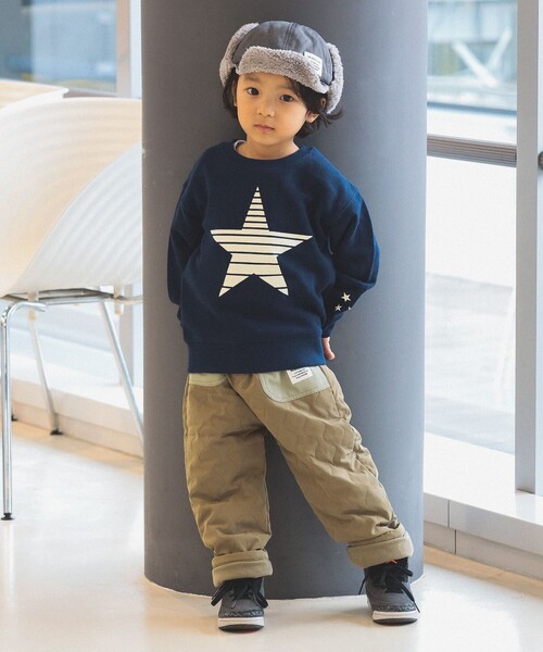 BEAMS mini（ビームスミニ）の「星フロッキー スウェット 2024FW（90～150cm）（スウェット・キッズ・レッド系その他7/ネイビー/ライトグレー・90/100/120/130/140/150/110）」の9枚目の写真