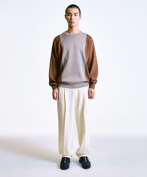 City Ambient Products(シティアンビエントプロダクツ)の「City Ambient Products:〈手洗い可能〉バイカラー クルーネック ニット(ニット/セーター・メンズ・ネイビー/ベージュ/グレー・SMALL/LARGE/MEDIUM)」の15枚目の写真