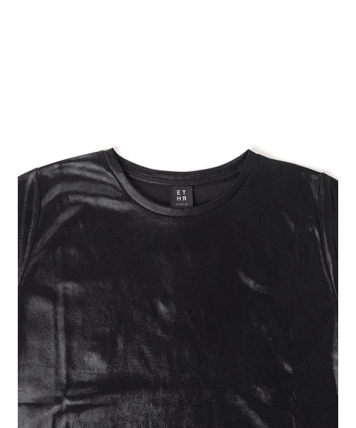 :ETHROF(イーサオブ)の「METALLIC CROPPED TOPS(Tシャツ/カットソー・レディース・シルバー×ゴールド/ブラック・FREE)」の14枚目の写真